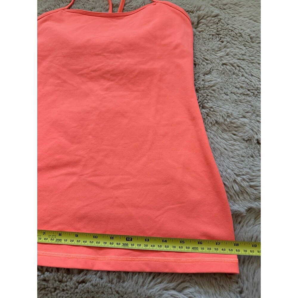 Lululemon Women’s Orange Racerback Tank Top Sz 8 Padded EUC Gym Running Outdoor - Picture 9 of 10